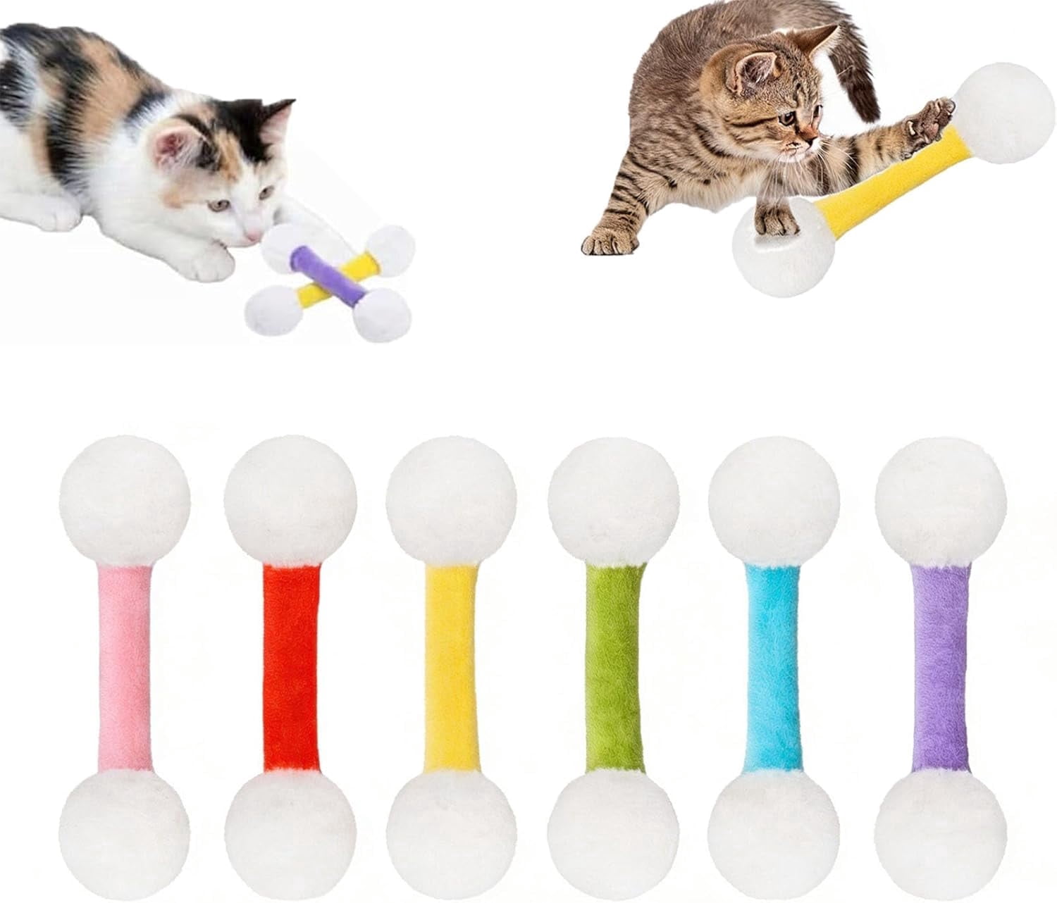2026 new cotton swabs cat toys with catnip，cotton swabs cat toys with catnip, 6 pk giant kitten chew sticks，giant interactive felt kitty kicker toy sticks  Indoor Cats,Interactive Bite & Play Toy