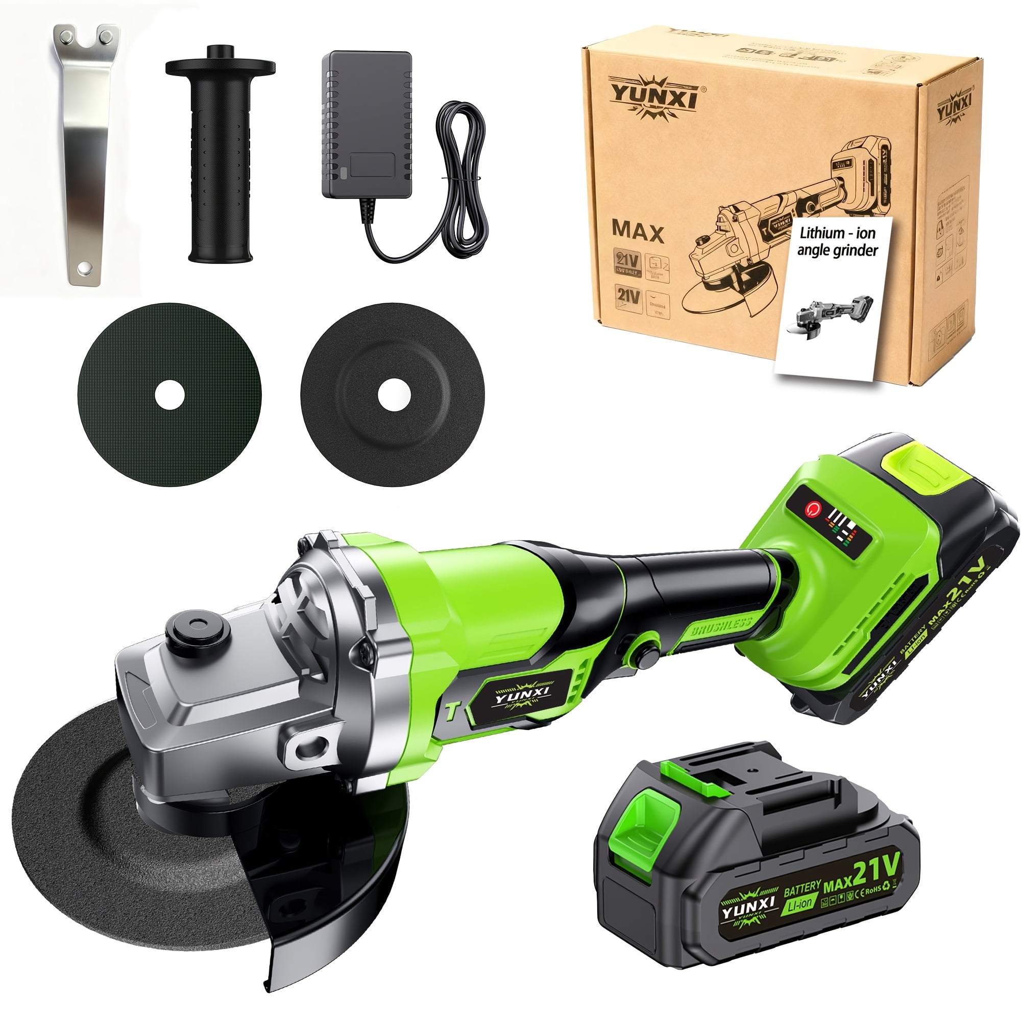 The 2026 new multifunctional wireless charging angle grinder is high-performance and adjustable in speed, equipped with a complete set of accessories such as lithium batteries and fast chargers,