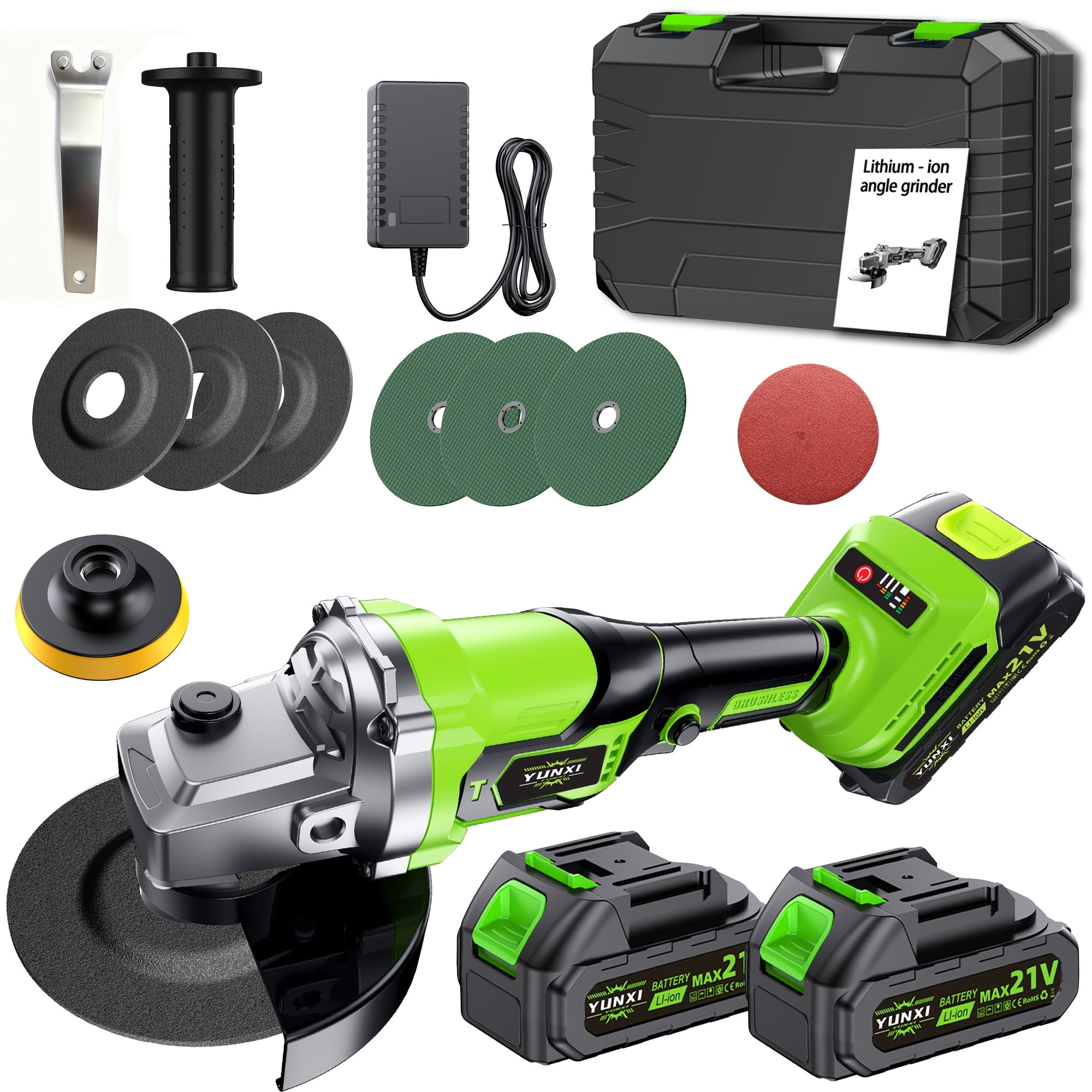 The 2026 new multifunctional wireless charging angle grinder is high-performance and adjustable in speed, equipped with a complete set of accessories such as lithium batteries