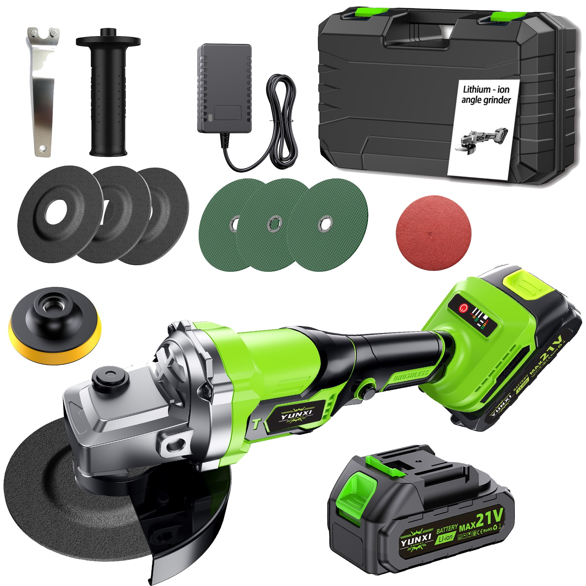 The 2026 new multifunctional wireless charging angle grinder is high-performance and adjustable in speed, equipped with a complete set of accessories such as lithium batteries
