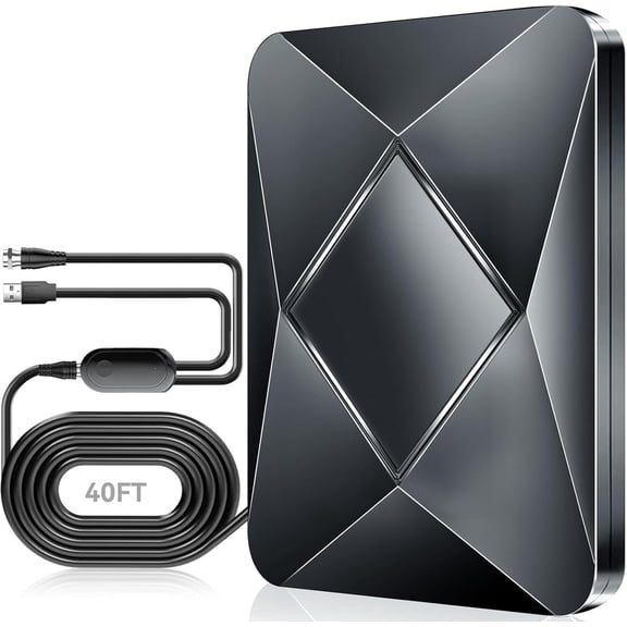 2026 upgraded TV antenna, 3600+ mile range indoor/outdoor digital antenna for smart TVs and all old TVs, antenna for local channels with amplifier, supports 841080 - 38 coaxial cable