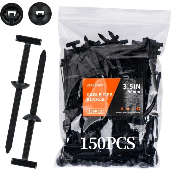 2026 upgraded heavy-duty self-locking zip tie buckle ties, with protection, suitable for fenders, car repairs, home, and cable management (150 pieces)