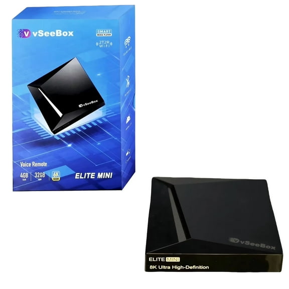 2026 vSeeBox Elite mini Android 12.0 | 1-Year Warranty | 4GB+32GB | Voice Remote