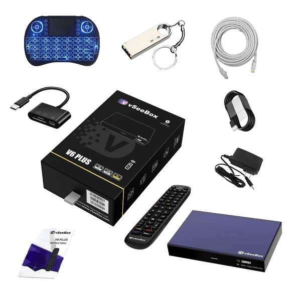 2026 vSeeBox V6 Plus Model Android 14.0 | 4GB+64GB | Voice Remote Amlogic 905Y5