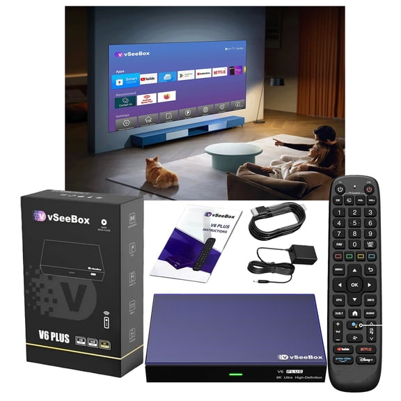 2026 vSeeBox V6 Plus Voice Control 8K HDR Split-Screen Mode WiFi 6 New Upgrade