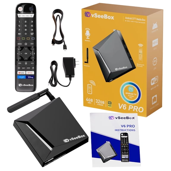2026 vSeeBox V6 Pro Easy Setup Voice Control 8K HD Wifi6