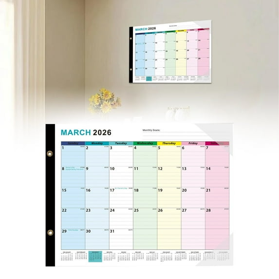 20262027 Desk Calendar 22" X 17" 18 Month Calendar Jan 2026 Jun 2027 Large Monthly Desktop Calendar With Daily Thick Paper Corner Protectors Colorful