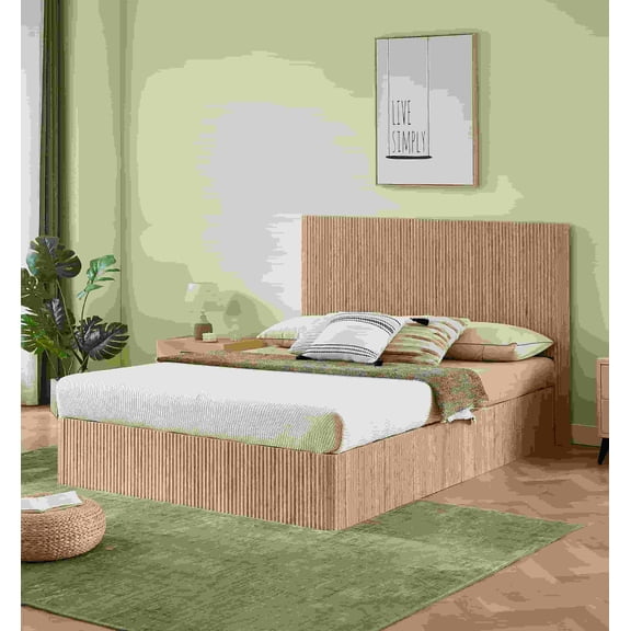 “2026Hot Sale King Size Hydraulic Lift Storage Bed Frame – No Box Spring Needed | Rustic Oak Farmhouse Style with Under-Bed Storage (Whisper-Quiet)”