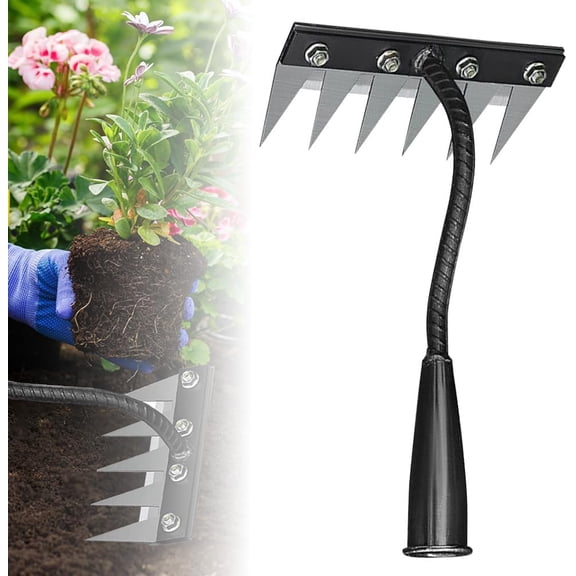 2026New Iron Weeding Rake 2.0, 5/6/7/8 Teeth Carbon Steel Garden Weeder Rakes, Iron Rake for Yard Lawn and Garden, Heavy-Duty Gardens Hand Weeder Puller Tool for Gardening and Weedings