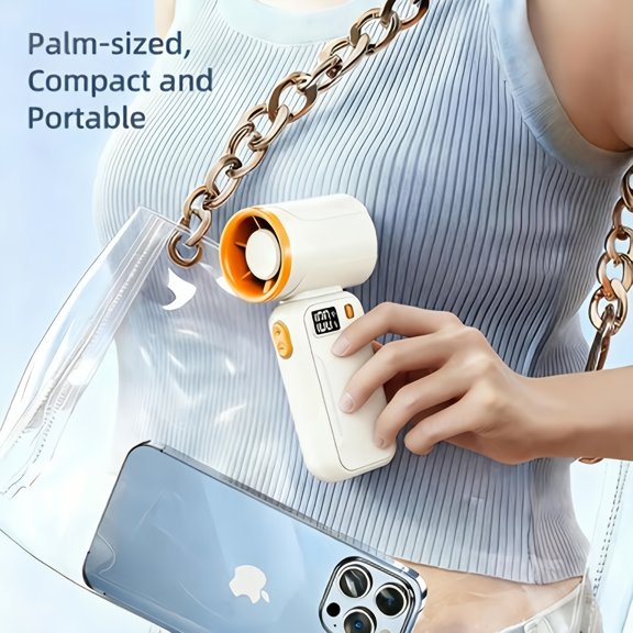 2026New|Mini Portable Handheld Fan, Brushless Motor High-Velocity Fan, Digital Display 100 Wind Speeds, 3000mAh Ultra-long Battery Life+USB Charging, Essential for Outdoor Summer Use