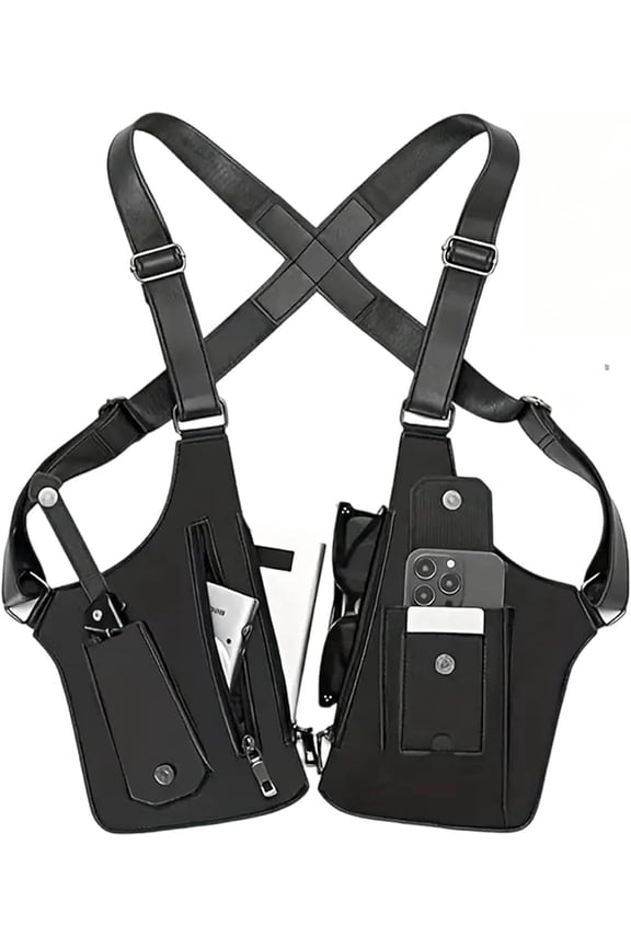 2026Premium Anti-Theft Hidden Underarm Shoulder Bag-Adjustable Strap Unisex Leather Holster Wallet Double Pockets,Travel Accessory for Men Women to Carry Phone Key Cash Anti-Pickpocket