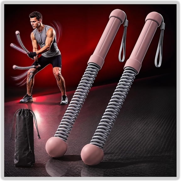 2026Upgraded Weighted Ropeless  Ropes for  Gym&Travel - 2Pack 4MM Steel Spring Cordless Portable  Ropes, Exercise Rope Sticks for HIIT, Strength&Cardio,