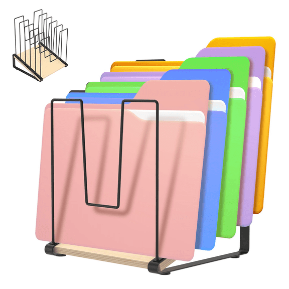 2026new TripleHBB 5-Tier Inclined Desk File Organizer,5-Section Upright Desk Organizer Standing File Sorter for Office Classroom Desktop Organization