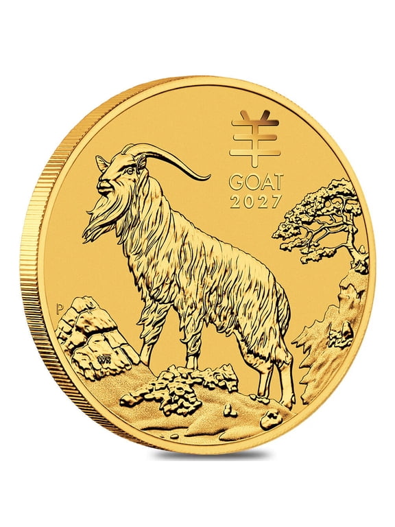 2027 1/10 oz Gold Lunar Goat BU Australian Perth Mint