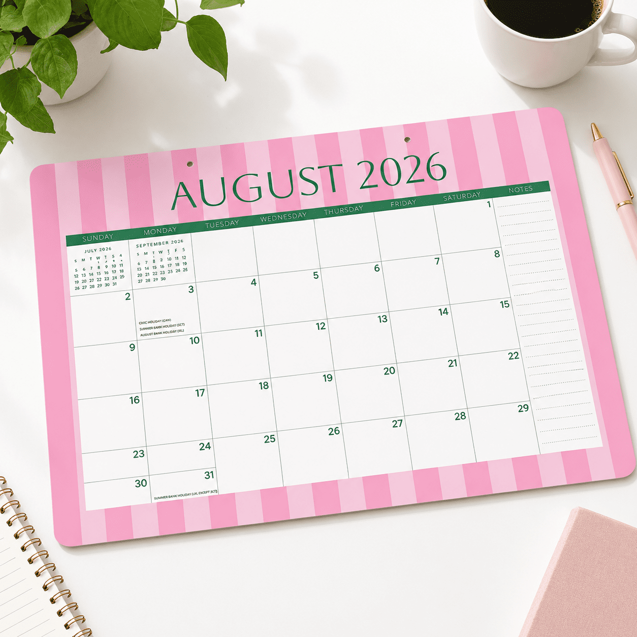 Snacking 2027 2027 17-Month Desk Blotter Planner with Cabana Stripes Design - Walmart.com