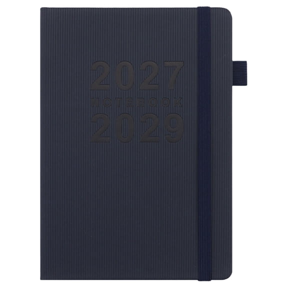 2027-2029 Three Year Planner, Oimcto Thickened English Schedule Book, Portable Daily Weekly Monthly Annual Calendar Notebook for Business, 1 Pack, Navy