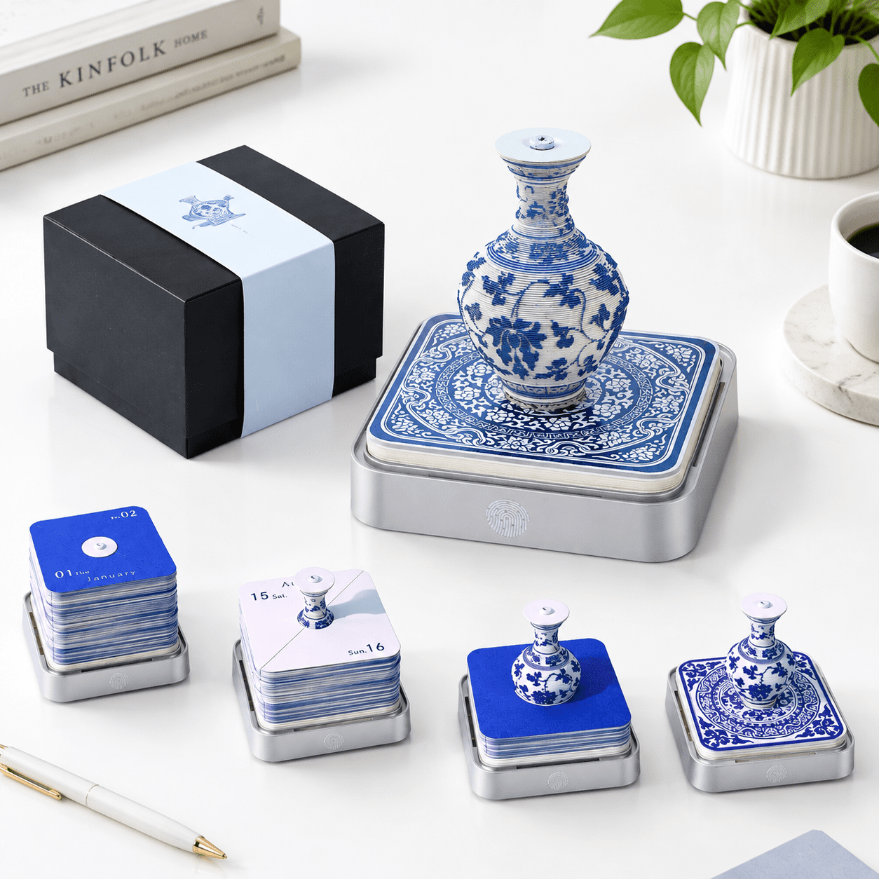 2027 3D Desk Calendar with LED Lights, Porcelain Finish, Creative Paper ...