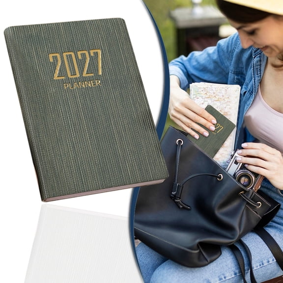 2027 A7 Daily Plan Notebook, School Organizer Travel Diary for Daily Planning, 1 Notebook