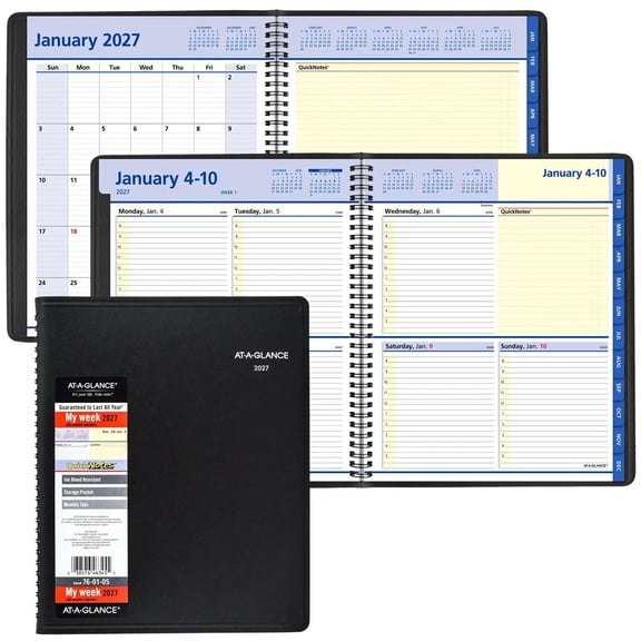 2027 At-A-Glance QuickNotes 76-01-05 Weekly Monthly Appointment Book 8 x 10"