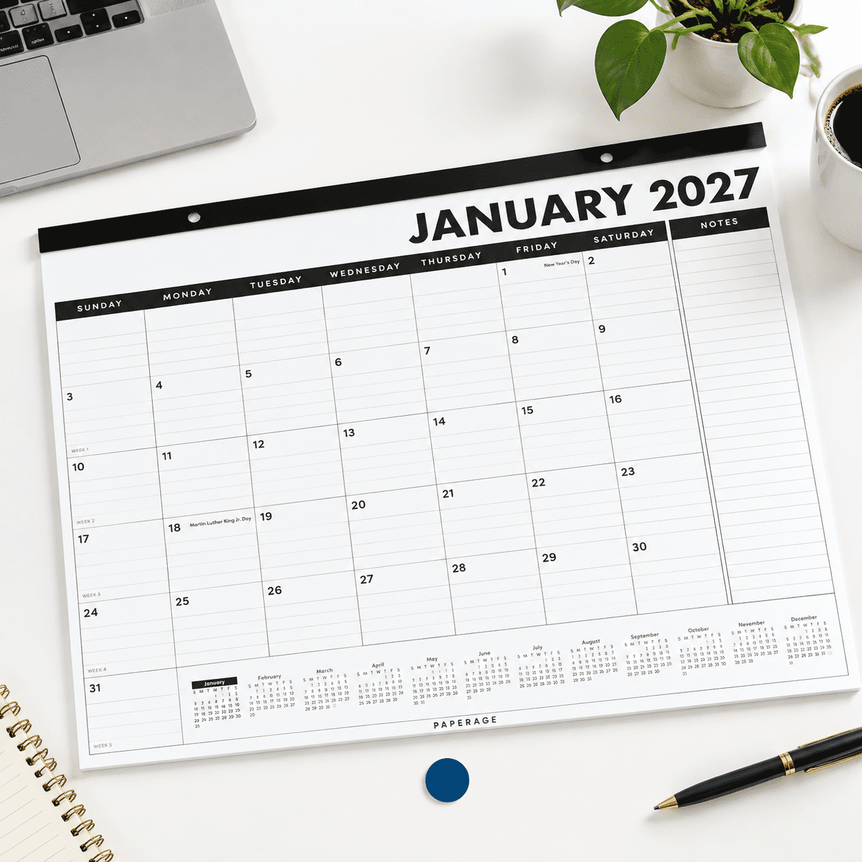 2027 Calendar 12 Months (january 2027 - December 2027) Large (17 In X ...