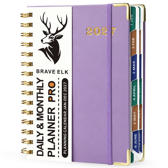 2027 Calendar Year Hardcover Planner,12 Months with Monthly and Weekly Layouts,160 Sheets of Premium Paper,Multi-Purpose A5 Agenda Planner for School,Home,and Office Use