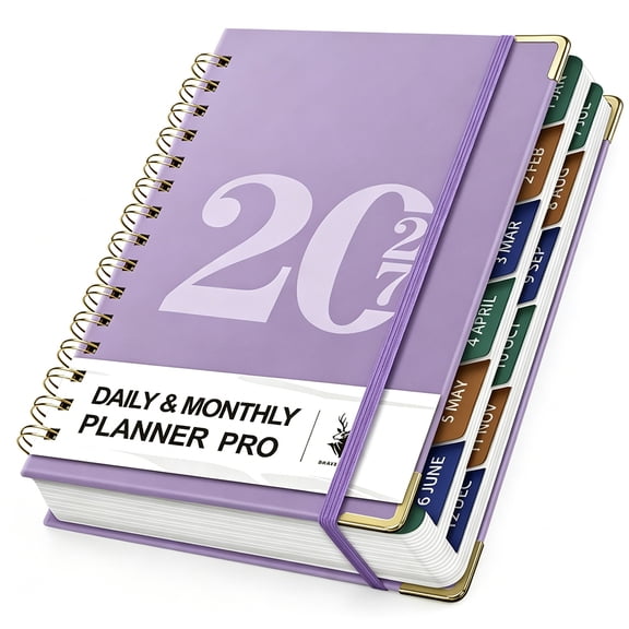 2027 Calendar Year Monthly & Daily Hardcover Planner,Multi-Purpose 12 Months Agenda Book for School Home Office, 5.7" x 8.3"