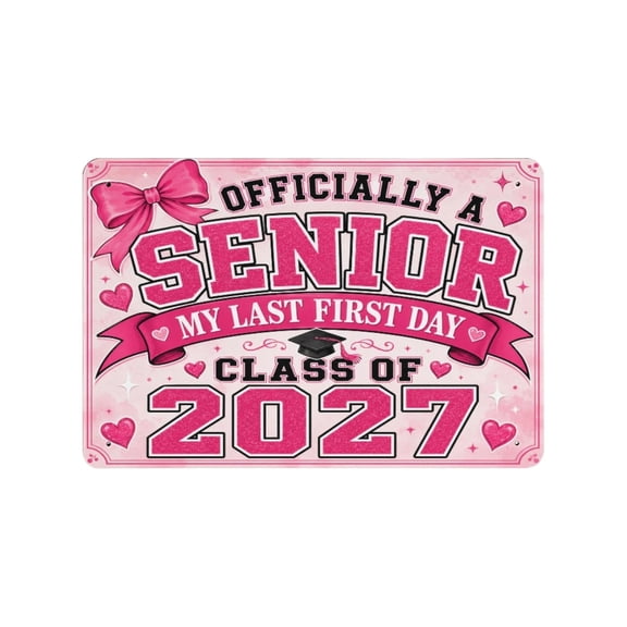 2027 Class of Graduation Metal Sign, Senior Year Loading Tin Plaque, 11.8x7.9 Inch Wall Decor for High School Senior Lockers, Rooms, and Graduation Party Photo Props