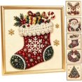 thumbnail image 1 of 2027 DIY Christmas Pearl Diamond Painting Art Kit with Frame, 3D Pearl Art Craft Kits for Adults Beginner, Holiday Gemstone Diamond Dots Beads for Home Wall Decor, Stress Relieving, 1 of 8