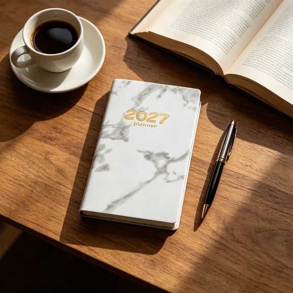 2027 Daily Planner Notebook, 365 Day English Calendar Journal, Portable Hardcover Paper Schedule Organizer, Multicolor Stylish Daily Goal Planning Notebook For Personal Business Daily Management
