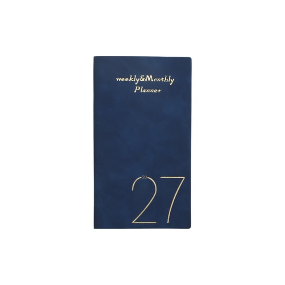 2027 Daily Planner Notebook, A6 64 Sheets Undated to Do List Daily Weekly Monthly Goals Tracker Pocket Notebook for Office Home Study Work Time Management Fitness Habit (Navy)