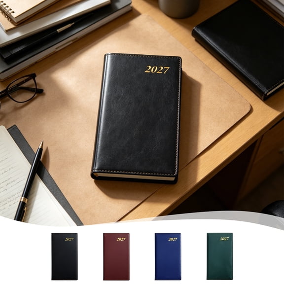 2027 Daily Planner Notebook Journal | 365-Day English Calendar Organizer for Work School Travel, Portable Paper Appointment Diary with Durable Cover for Daily Scheduling and Notes