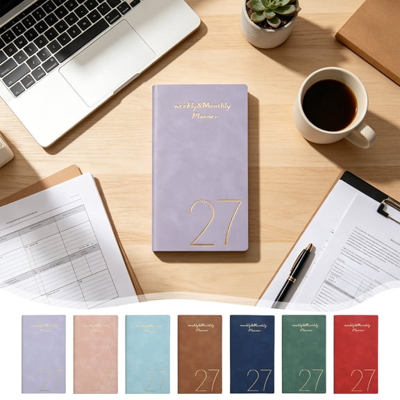 2027 Daily Planner Notebook Journal Calendar for Students and Professionals with 365 Day English Layout and Portable Paper Design