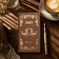 thumbnail image 1 of 2027 Daily Planner - Portable Notebook 6.8 x 3.7 Inches | Brown Leather Cover | Lined Paper | 95g | Daily Plan, Goal Setting & Note Taking, 1 of 9
