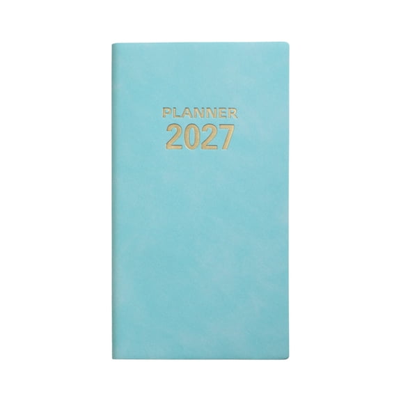 2027 Daily Planner Portable Notebook Lined Journal For School Office Work Mint Green 6.8x3.7 In 1 Count