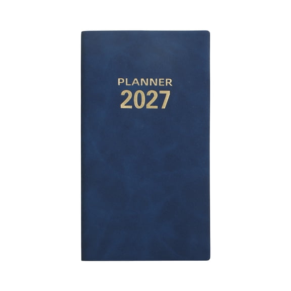 2027 Daily Planner Portable Notebook Lined Journal Navy 6.8x3.7 In 1 Pack