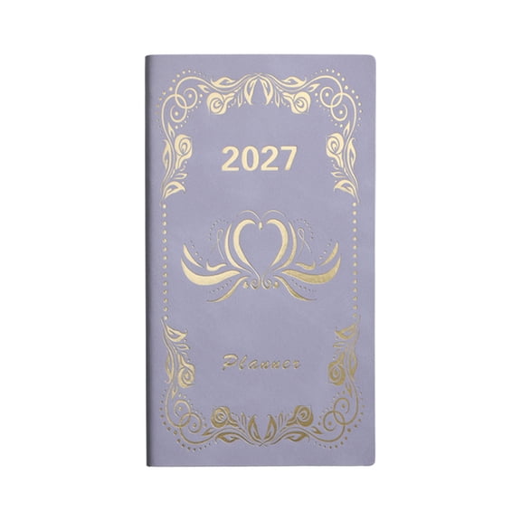 2027 Daily Planner Portable Notebook Lined Journal Purple 6.8x3.7 In 1 Count