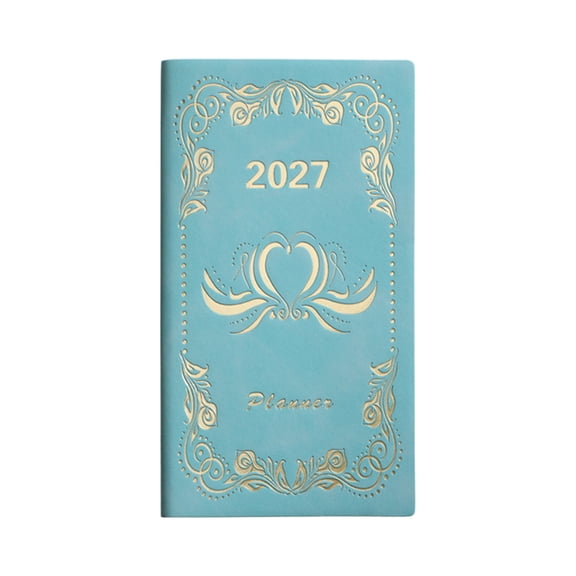 2027 Daily Planner Portable Notebook Mint Green 6.8x3.7 Inches 95g 1 Pack