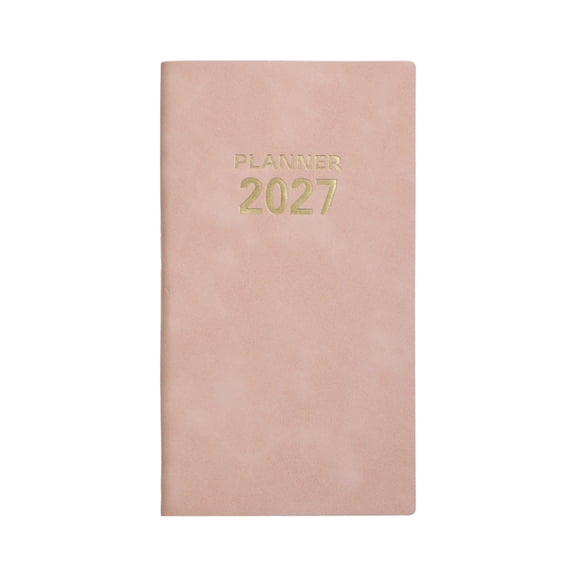 2027 Daily Planner Portable Notebook Pink Lined Journal 6.8x3.7 In 1 Count