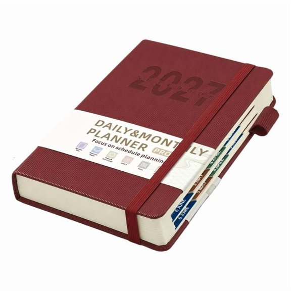 2027 Daily Planning Journal Book with English Pages and Labeled Month Tabs