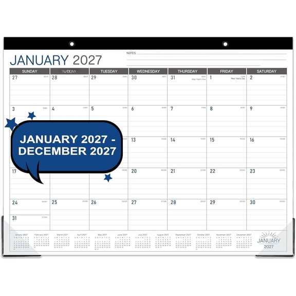 2027 Desk Calendar - Desk Calendar 2027, Jan. - Dec. 2027, 14.6" x 11.5"
