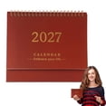 thumbnail image 1 of 2027 Desk Calendar, Desktop Standing Flip Calendar, Tabletop Calendar, Spiral Binding Desk Calendar, 2027 Monthly Table Calendar, Freestanding Desktop Calendar for Home Office Workspace Daily Use, 1 of 4
