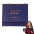 thumbnail image 1 of 2027 Desk Calendar, Desktop Standing Flip Calendar, Tabletop Calendar, Spiral Binding Desk Calendar, 2027 Monthly Table Calendar, Freestanding Desktop Calendar for Home Office Workspace Daily Use, 1 of 4
