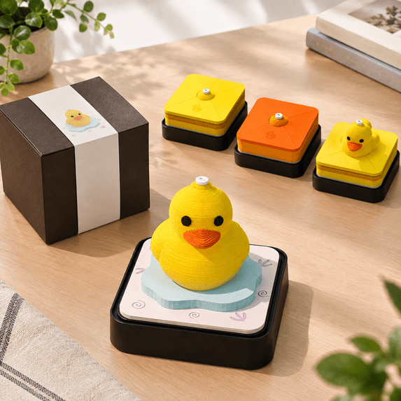 Decoration Paper Layout 2027 Desk Calendar with Little Yellow Duck Design, 3D Paper Art Memo ...