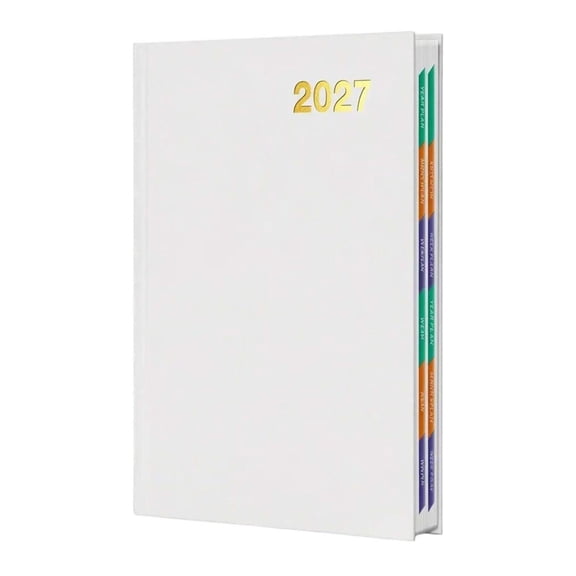 2027 Diary A5 Page a Day Hardback Ruled Daily Planner (A5,White)