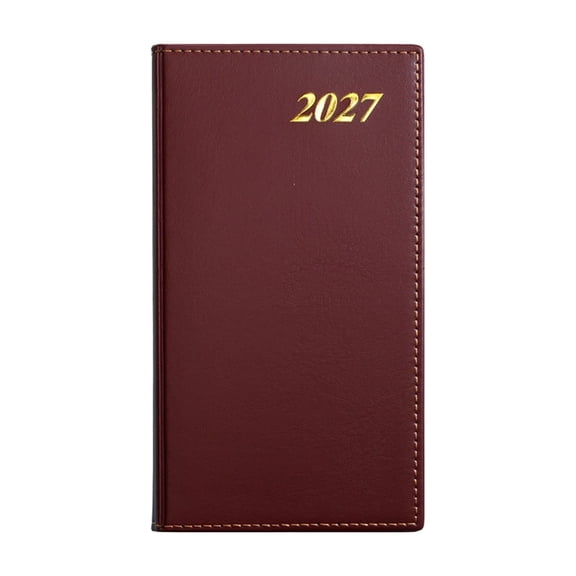 2027 English Daily Planner 365 Day Portable Notebook Journal Organizer Calendar Red Paper 105g