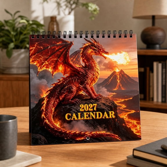 2027 Fire Dragon Wall Calendar, Large Monthly Planner with Vivid Artwork, Yearly Schedule Organizer for Home Office Desk Decor, Premium Paper Quality for Daily Planning and Time Management===