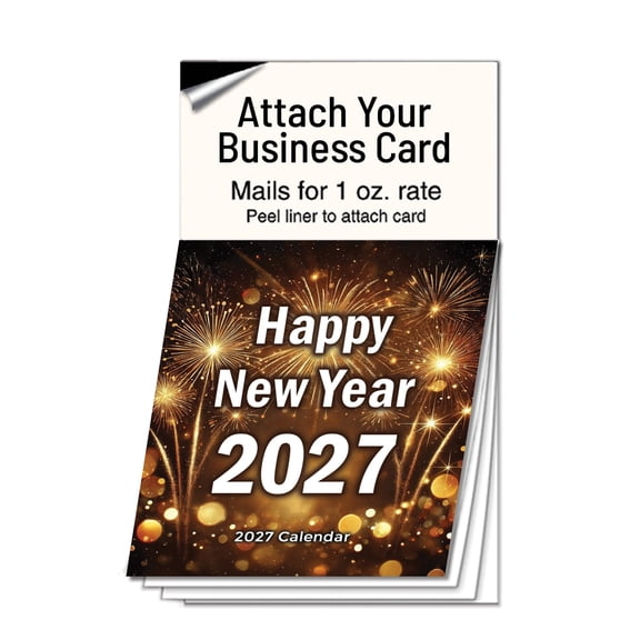 2027 Happy New Year Magnetic Calendar for Realtors - Festive Fireworks, 100 Count