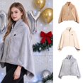 thumbnail image 1 of 2027 Heated Shawl Wraps for Women, USB Wearable Blanket, Soft Light Gray Portable Travel Blanket for Home, Office, Travel, 1 of 5