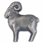 2027 Mongolia 1 oz Silver Antique Lunar Sheep Shaped Coin