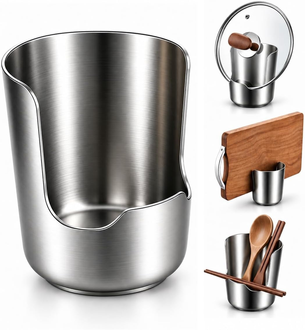 2027 New 2-in-1 Stainless Steel Spoon & Pot Lid Holder, Multi ...
